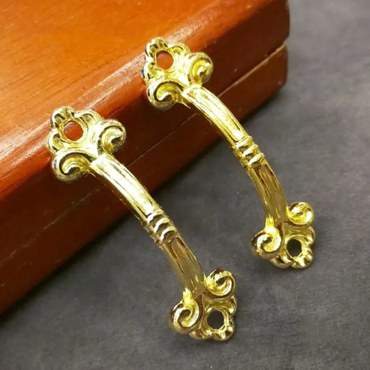 10pcs Antique Zinc Alloy Drawer Handles – Vintage Chinese Style