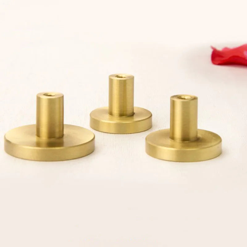 6pcs Solid Brass Cabinet Knobs – European Round Handles for Drawers, Cupboards, and Wardrobes